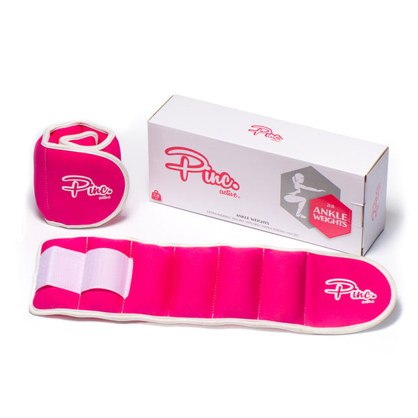 Ankle Weights Set Adjustable (1lb - 5lbs) - 10lbs in Total - Pink