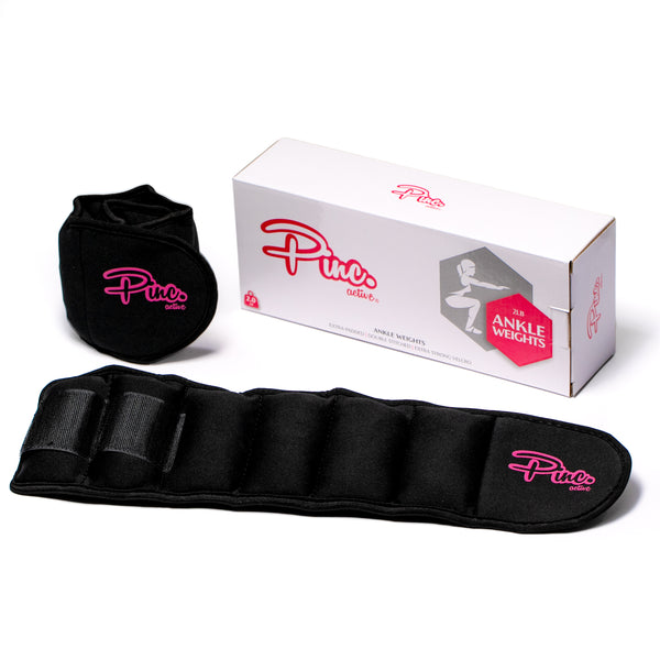 Ankle Weights Set (2 x 8lb Cuffs) - 16lbs in Total - Black