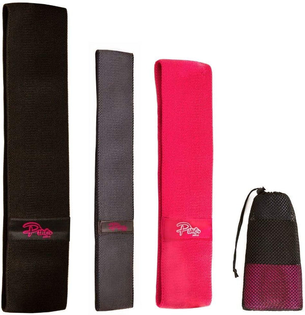 Soft Fabric Resistance Bands 3 Piece Set - Anti-Slip No Role Design for Superior Comfort and Control