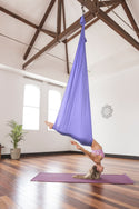 Silk Aerial Yoga Swing & Hammock Kit for Improved Yoga Inversions, Flexibility & Core Strength - Lilac