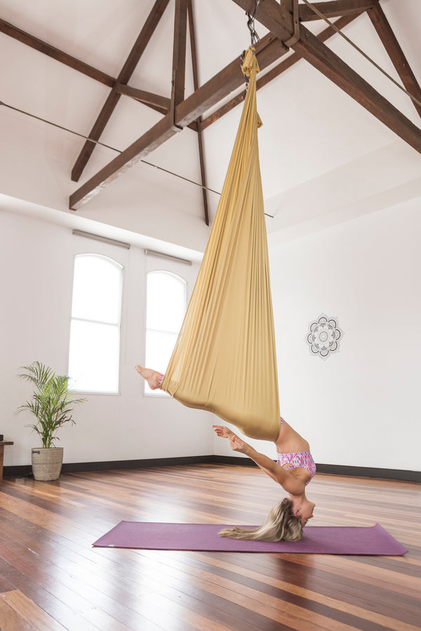 Aum Active Aerial Yoga Hammock - Premium Aerial Silk Yoga Swing for  Antigravity Yoga, Inversion Exercises, Improved Flexibility & Core