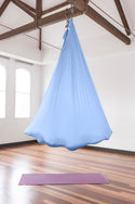 Silk Aerial Yoga Swing & Hammock Kit for Improved Yoga Inversions, Flexibility & Core Strength - Blue
