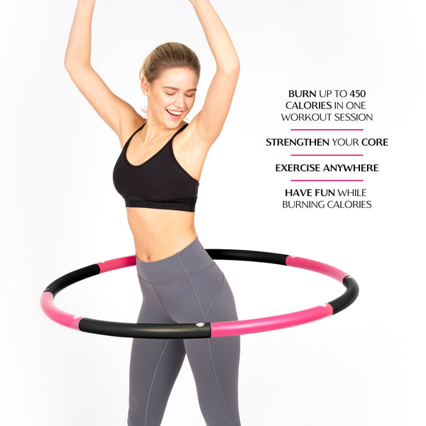 Exercise Fitness Hula Hoop for Adults - 3lbs - Detachable Weighted Hoo